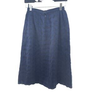 Vintage Chanel Creations Size 6 Skirt 70’s Pleated Knee Length Navy Blue Lined
